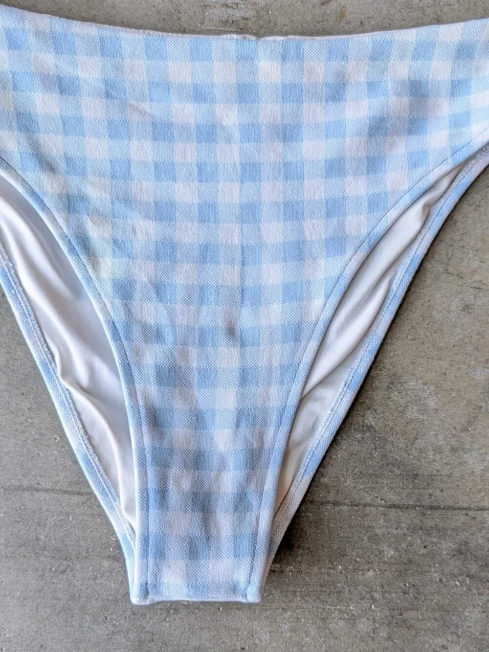 Frankies Bikinis Jenna High Waist Bikini Bottom in Bluebell large BOTTOM ONLY